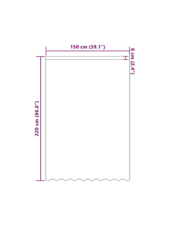 vidaXL Κουρτίνα Παραθύρου με Τρέσα Λευκή 150x220εκ.