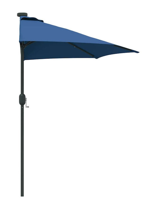 Garten & Terrassen Sonnenschirm Bodenständer Aluminium Blau mit LED-Beleuchtung 2.94x1.5m