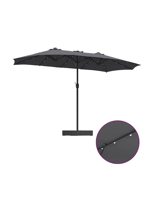 Aluminium-Garten- und Terrassen-Sonnenschirm Grau 3,85x2,09xH2,44m