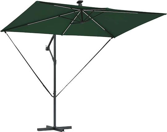 Hängender Metall-Garten- und Terrassen-Sonnenschirm Grüne 2,94x2xHöhe 2,54 m