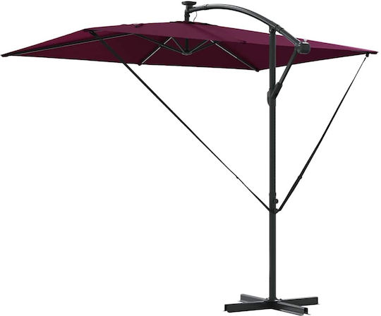 Hanging Metal Burgundy Garden Parasol 2.94x2xHeight 2.54m
