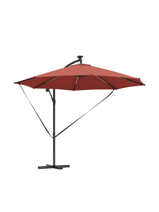 Umbrelă Suspendată Din Aluminiu Portocalie 2.94x2.94xÎnălțime 2.48m