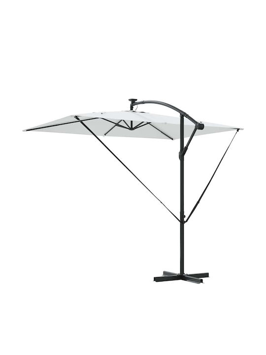 Hanging Metal Beige Parasol 2.94x2xH2.54m