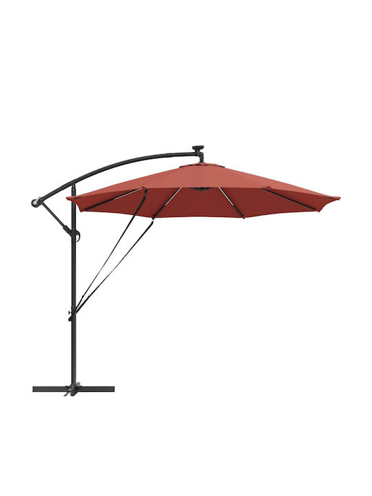 Umbrelă Suspendată Din Aluminiu Portocalie 2.94x2.94xÎnălțime 2.48m