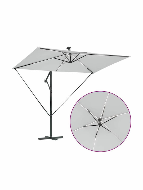 Hanging Metal Beige Parasol 2.94x2xH2.54m