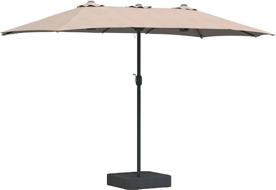 Umbrelă Din aluminiu Maro cu Iluminare LED 3.85x2.09m