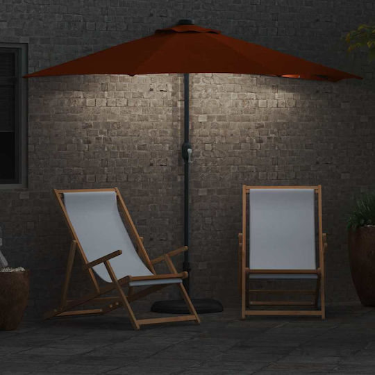Hängender Aluminium-Garten- und Terrassen-Sonnenschirm Orange 2,94x1,5xHöhe 2,24 m