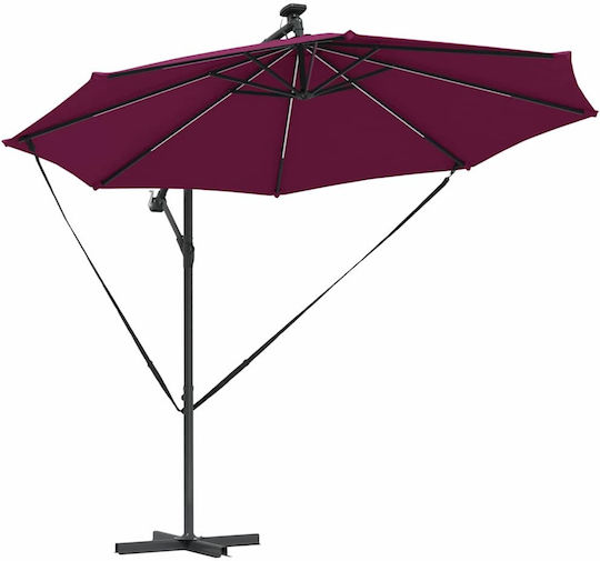 Hanging Aluminum Burgundy Garden & Terrace Parasol 2.94x2.94xHeight 2.48m