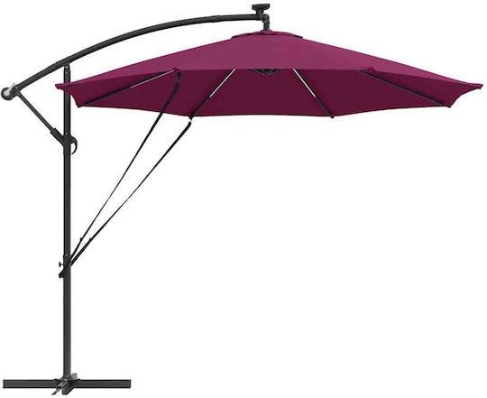 Hanging Aluminum Burgundy Garden & Terrace Parasol 2.94x2.94xHeight 2.48m