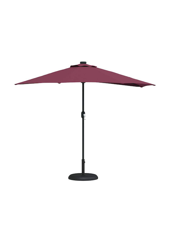 Hanging Aluminum Burgundy 2.94x1.5m Garden & Terrace Parasol
