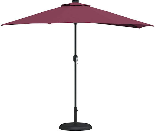 Hängender Aluminium-Burgunder Gartenschirm 2,94x1,5xHöhe 2,24 m