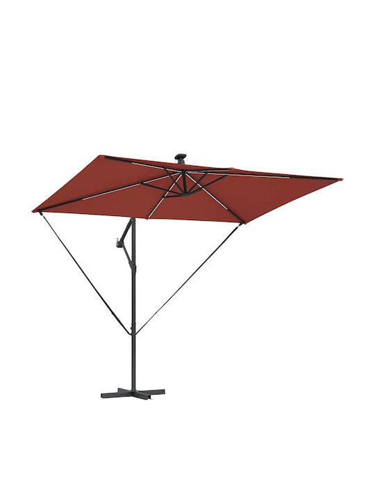 Hanging Metal Parasol Orange 2.94x2xHeight 2.54m