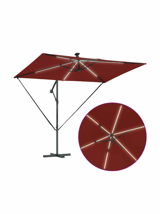 Hanging Metal Parasol Orange 2.94x2xHeight 2.54m