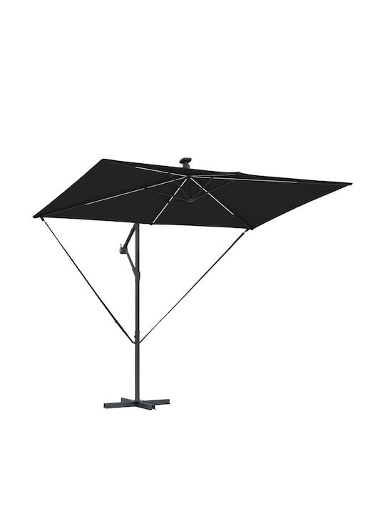 Hanging Metal Black Garden & Terrace Parasol 2.94x2xHeight 2.54m