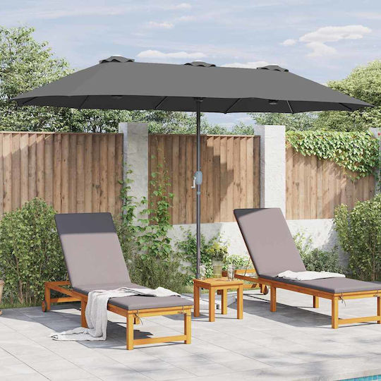Aluminium-Garten- und Terrassen-Sonnenschirm Grau 3,8x1,96xH2,35m