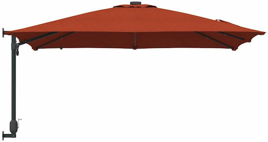 vidaXL Wandmontierte Aluminium Garten- und Terrassen-Sonnenschirm Orange 2,48x2,47xHöhe 1,6 m