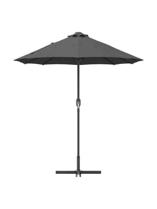 Aluminium-Garten- und Terrassen-Sonnenschirm Grau 3,8x1,96xH2,35m