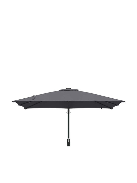 Umbrella Floor Aluminum Gray with LED Lighting 2.48x2.47m
