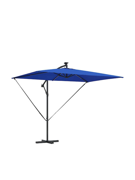 Hanging Garden Parasol Metal Blue 2.94x2xHeight 2.54m