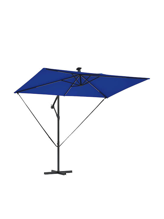 Hanging Garden Parasol Metal Blue 2.94x2xHeight 2.54m