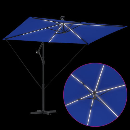 Hanging Garden Parasol Metal Blue 2.94x2xHeight 2.54m