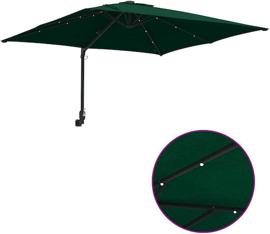 vidaXL Garten- und Terrassen-Sonnenschirm Wandmontiert Aluminium Grüne 2,48x2,47xHöhe1,6m