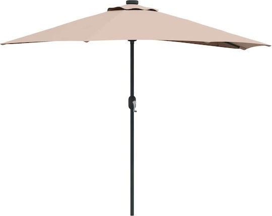 Umbrelă Din aluminiu Maro cu Iluminare LED 2.94x1.5m