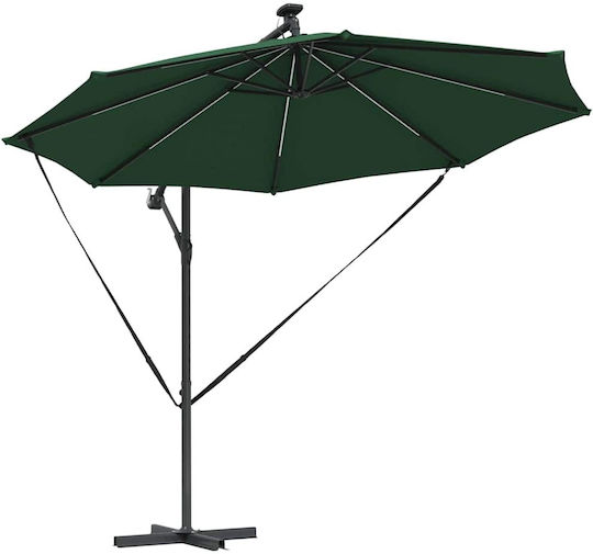Hängender Aluminium Garten- und Terrassen-Sonnenschirm Grün 2,94x2,94xHöhe 2,48 m