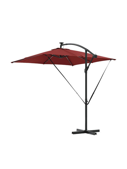 Hängender Aluminium-Garten- und Terrassen-Sonnenschirm Orange 2,94x2,94xHöhe 2,5 m