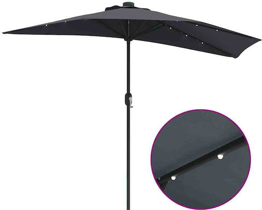 Garten- und Terrassen-Sonnenschirm Hängend Aluminium Grau 2.94x1.5xHöhe 2.24m
