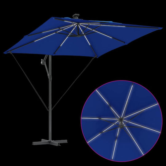 Umbrelă Suspendată Din Aluminiu Albastră 2.94x2.94xÎnălțime 2.5m