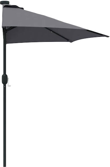 Garten- und Terrassen-Sonnenschirm Hängend Aluminium Grau 2.94x1.5xHöhe 2.24m