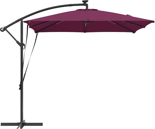 Hanging Aluminum Burgundy Garden & Terrace Parasol 2.94x2.94xHeight 2.5m