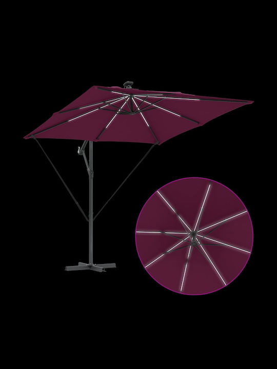 Garten- und Terrassen-Sonnenschirm Hängend Aluminium Burgundisch 2,94x2,94xHöhe 2,5 m