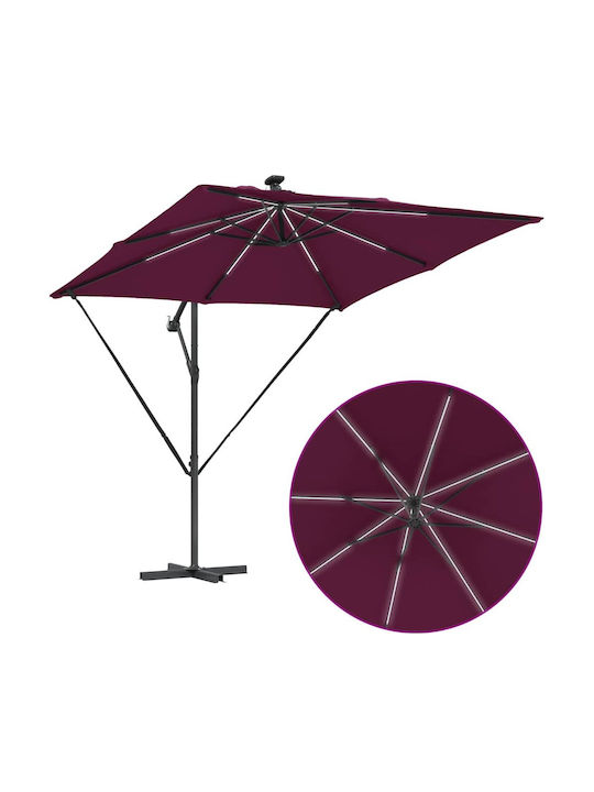 Garten- und Terrassen-Sonnenschirm Hängend Aluminium Burgundisch 2,94x2,94xHöhe 2,5 m