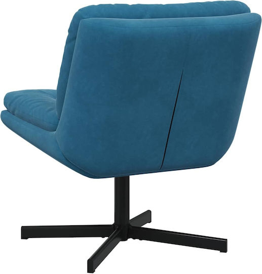 Swivel Velvet Blue Armchair 63x75x76cm