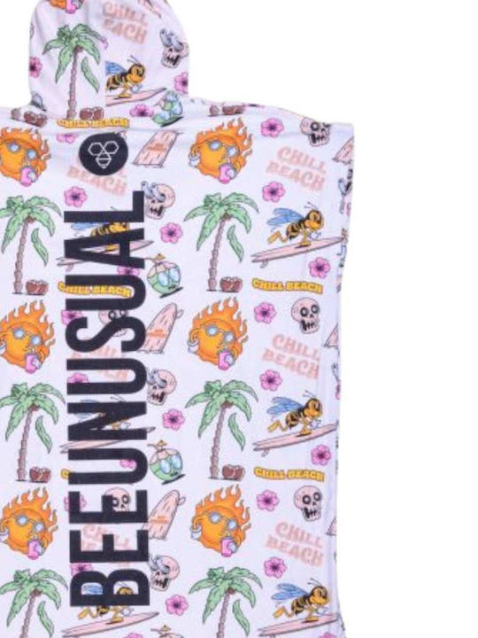 Bee. Unusual. Chill Beach Beach Poncho Made Of White Microfiber