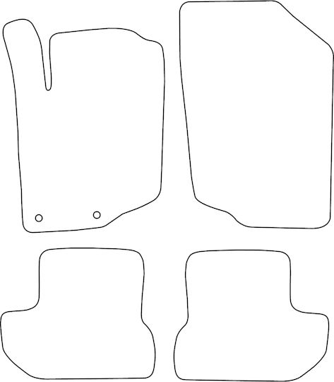 Set Velour Mats Matching Peugeot 207 Cc 2007-2012 Blue Edging