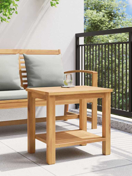 Sitting Room Table for Small Outdoor Spaces Made of Brown Teak 50x35x45cm