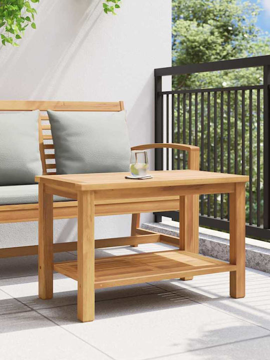 Sitting Room Table for Small Outdoor Spaces from Teak Brown 70x40x45cm