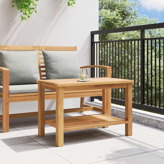 Sitting Room Table for Small Outdoor Spaces from Teak Brown 70x40x45cm