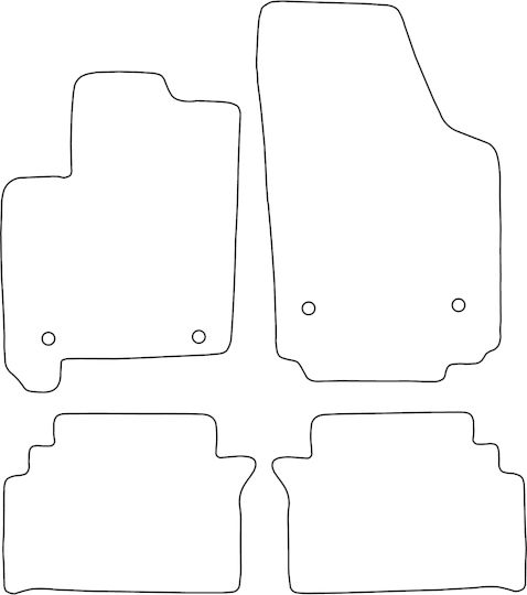 Set Velour Mats Matching Opel Meriva I A 2003-2010 Black Edging