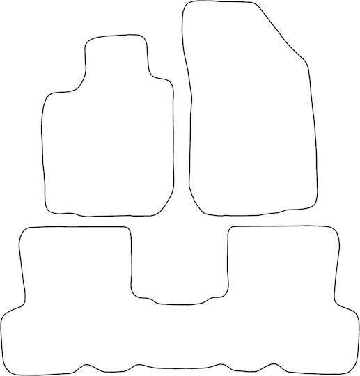 Set Velour Mats Matching Dacia Logan I 2004-2012 Blue Edging
