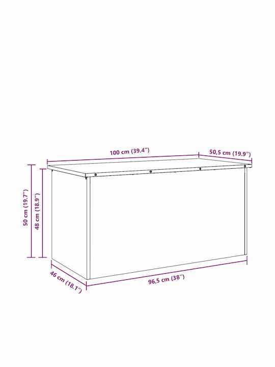 vidaXL Outdoor Storage Box White L100xW50.5xH50cm