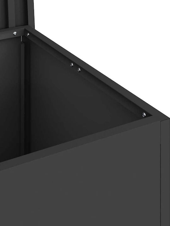 vidaXL Cutie de depozitare pentru exterior Metalic Negru L80xW50.5xH50buc