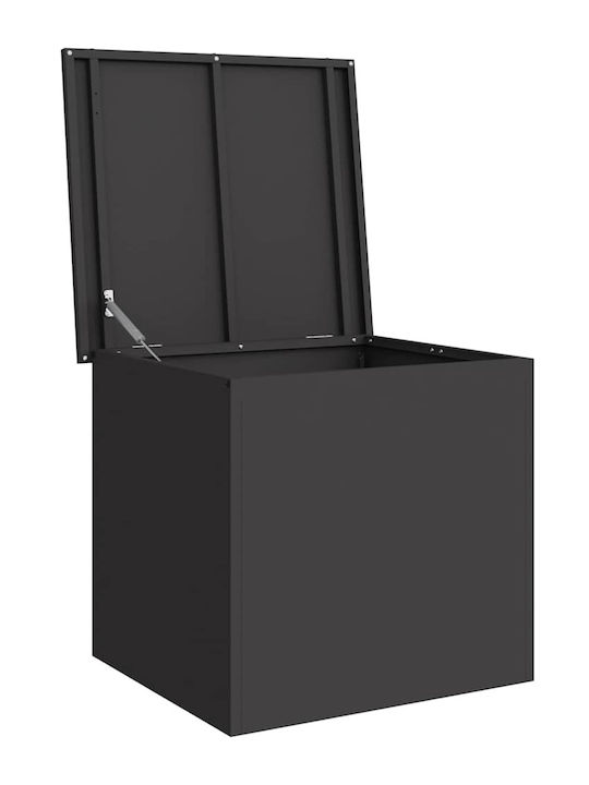 vidaXL Cutie de depozitare pentru exterior Metalic Negru L55xW50.5xH50buc