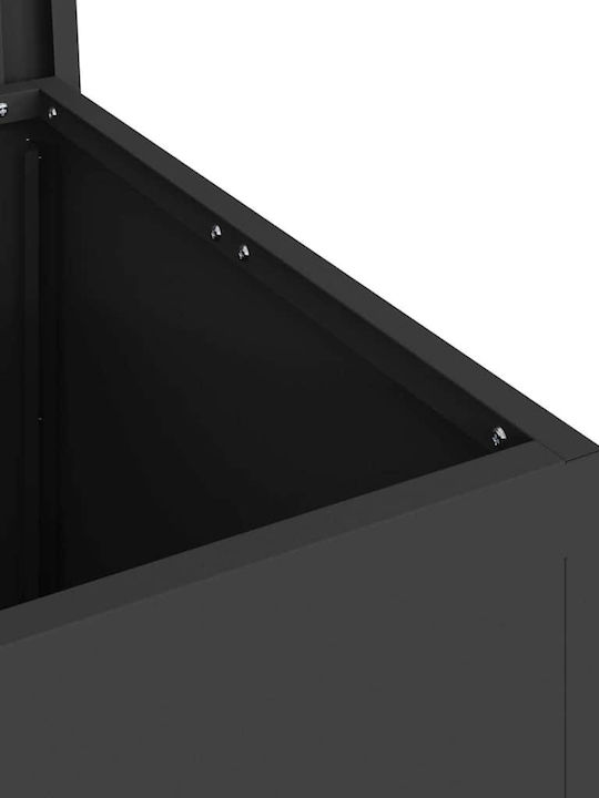 vidaXL Cutie de depozitare pentru exterior Metalic Negru L55xW50.5xH50buc