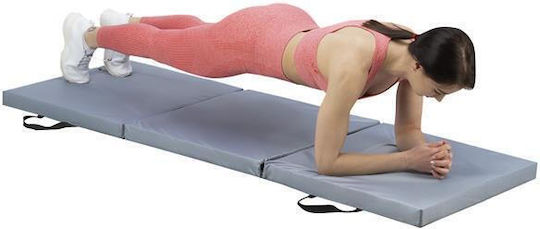 HMS Mgs02 Αναδιπλούμενο Στρώμα Γυμναστικής Yoga Γκρι (180x60x5cm)