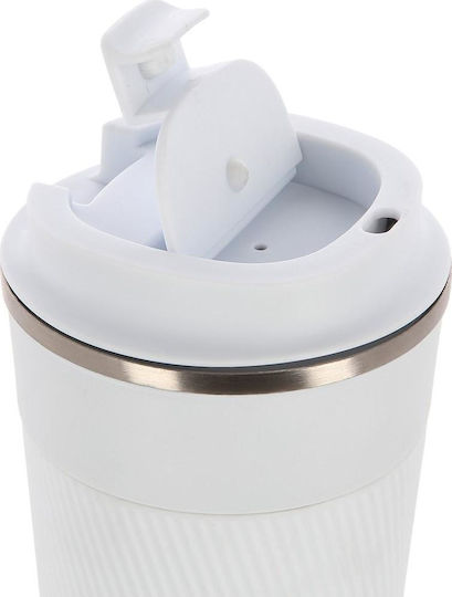 Nils Stainless Steel Thermos Bottle 510ml White with Handle