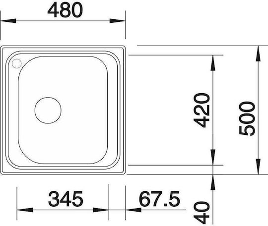 Blanco Ένθετος Νεροχύτης Inox Brushed με Μπαταρία Μ48xΠ50cm Ασημί
